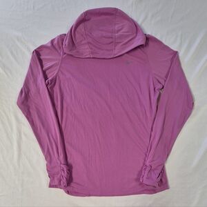 Nike Women Dri Fit M Purple Soft Hand Running Shirt Hoodie Lightweight 634812